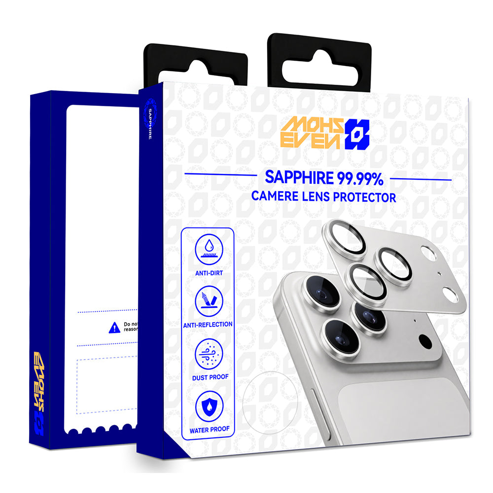 iPhone 18 Pro Max Mohseven Sapphire Alüminyum Safir Kamera Lens Koruyucu Mavi