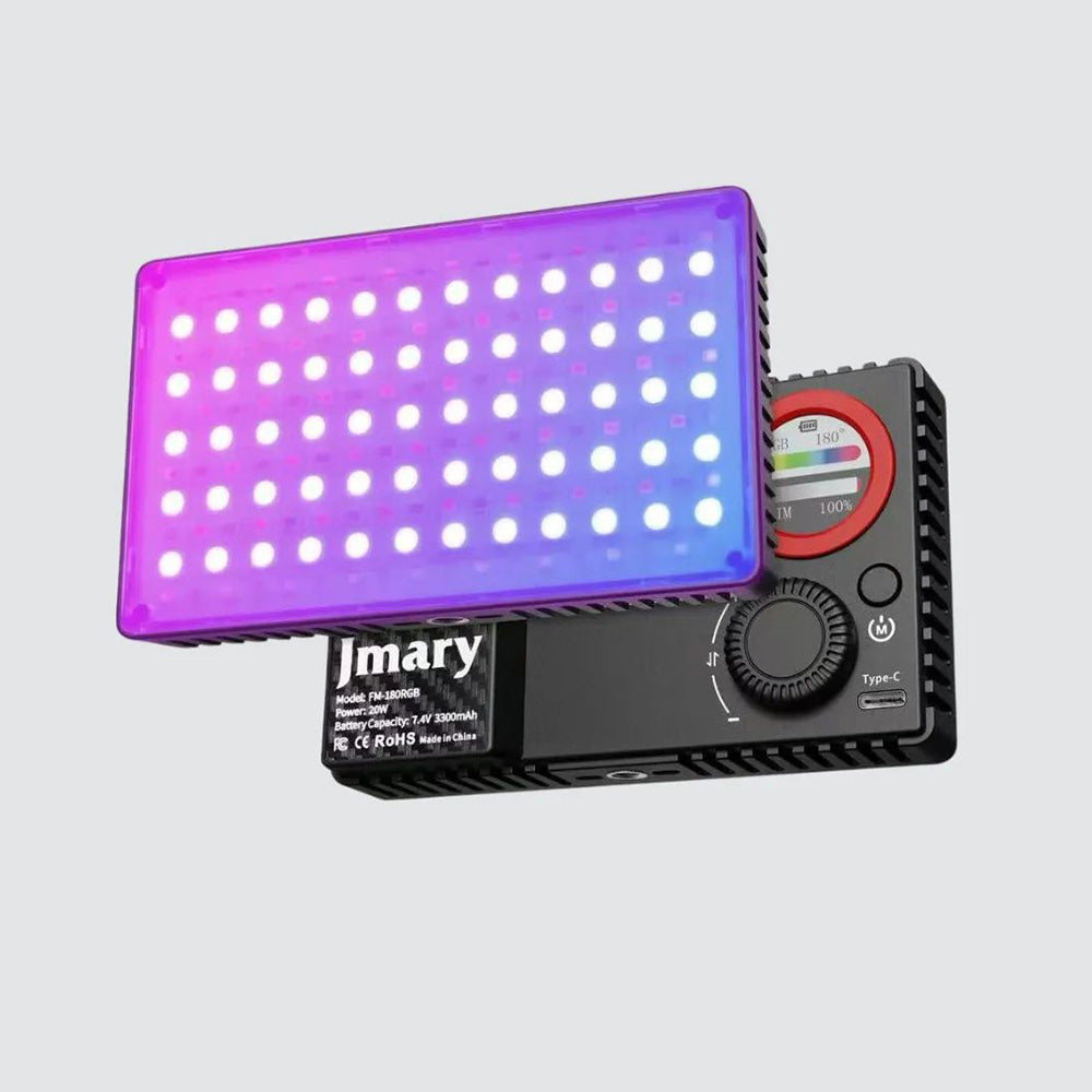 Jmary FM-180RGB RGB Led Telefon-Kamera Üstü Aydınlatma Işığı 20W Siyah