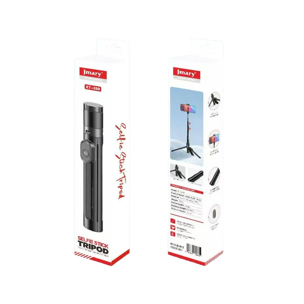 Jmary KT-209 180 Derece Dönebilen Kablosuz Kumandalı Tripod ve Selfie Çubuğu Siyah