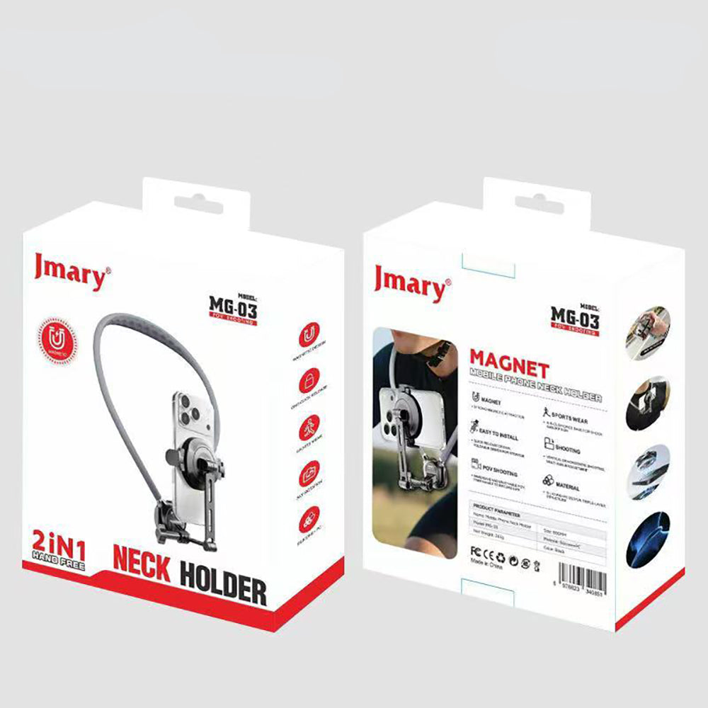 Jmary MG-03 2in1 Eller Serbest Magnetik Boyun Askılı Telefon Tutucu Siyah