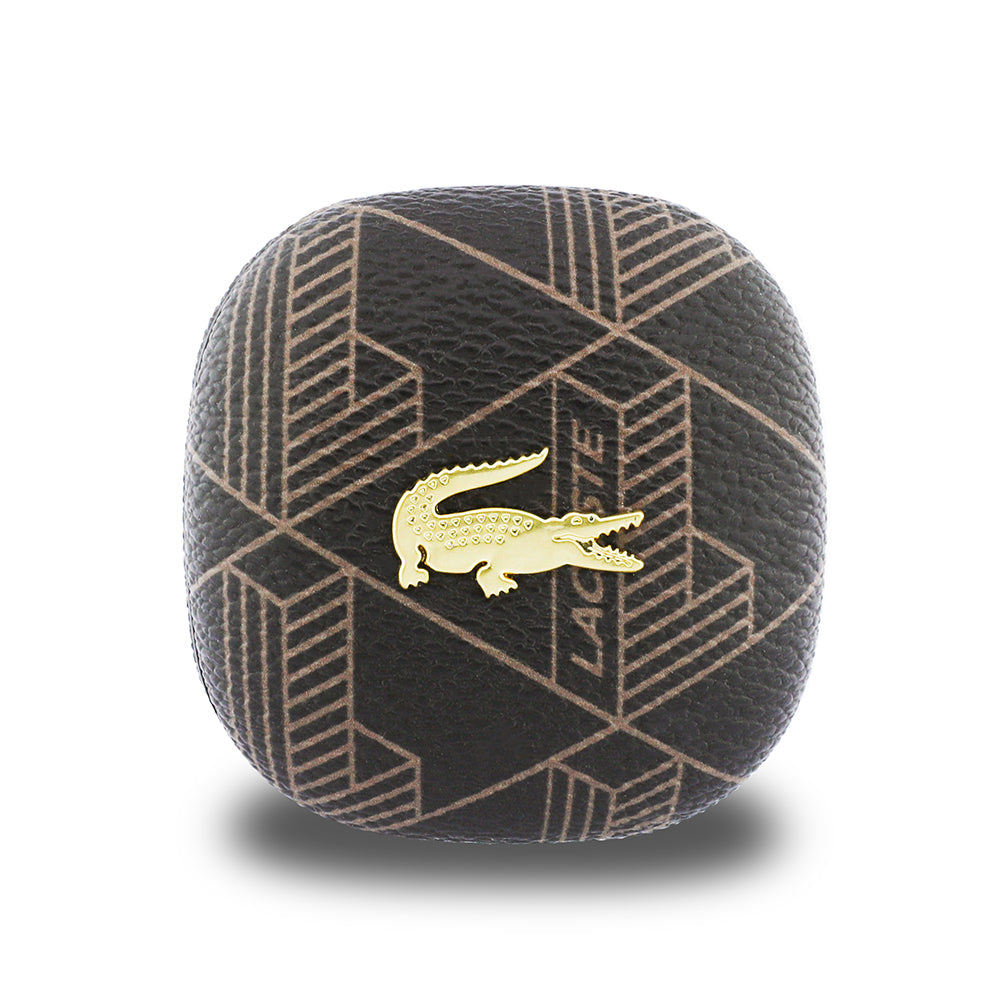 Lacoste Orjinal Lisanslı ANC/ENC Monogram Desenli TWS Kulak İçi Bluetooth Kulaklık v5.4 Kahverengi