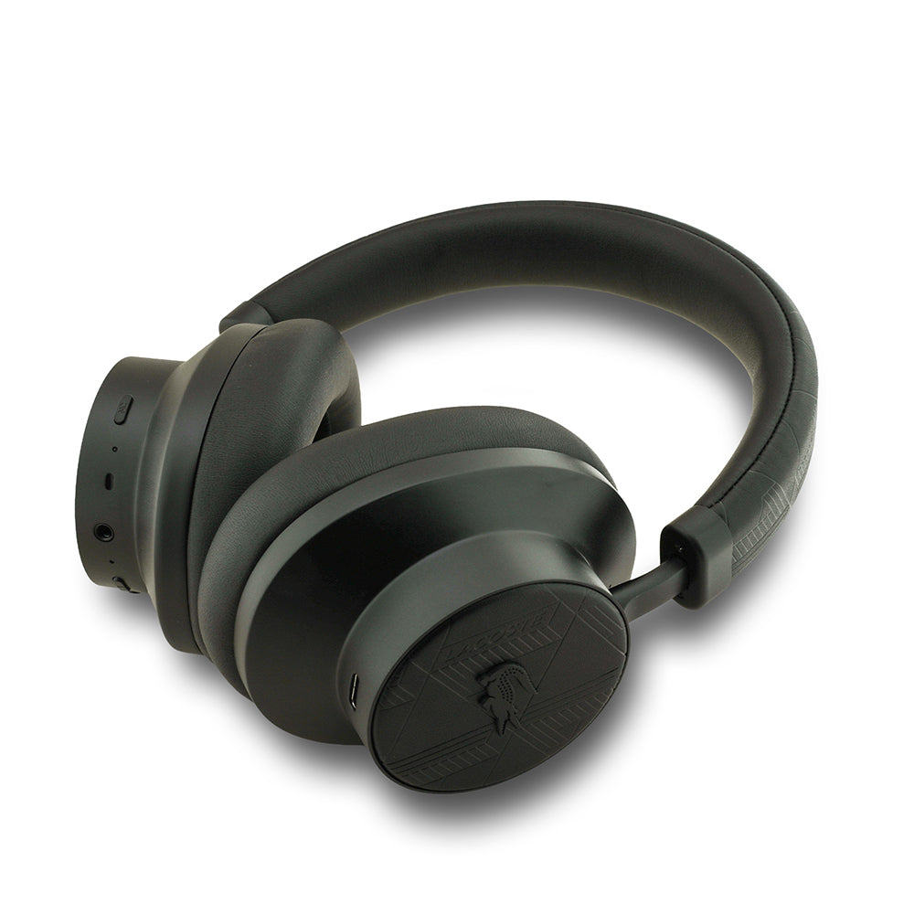 Lacoste Orjinal Lisanslı LH02 ANC Taşıma Çantalı Ayarlanabilir Kulak Üstü Bluetooth Kulaklık v5.4 Siyah