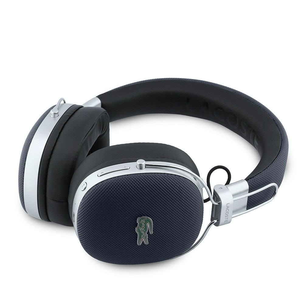 Lacoste Orjinal Lisanslı LH03 Taşıma Çantalı Ayarlanabilir Pike Kulak Üstü Bluetooth Kulaklık v5.4 Lacivert