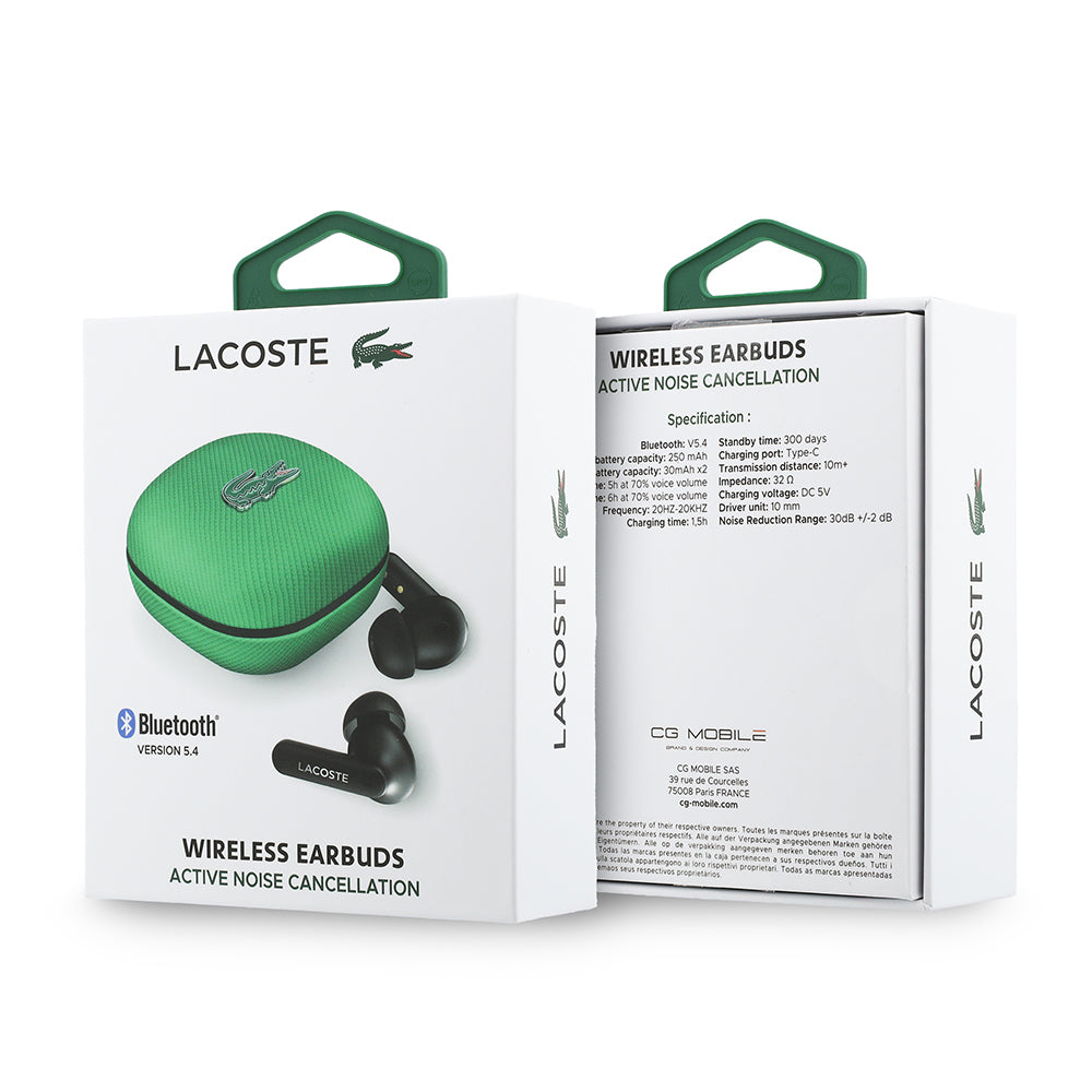Lacoste Orjinal Lisanslı Logolu ANC Özellikli TWS Kulak İçi Bluetooth Kulaklık Yeşil
