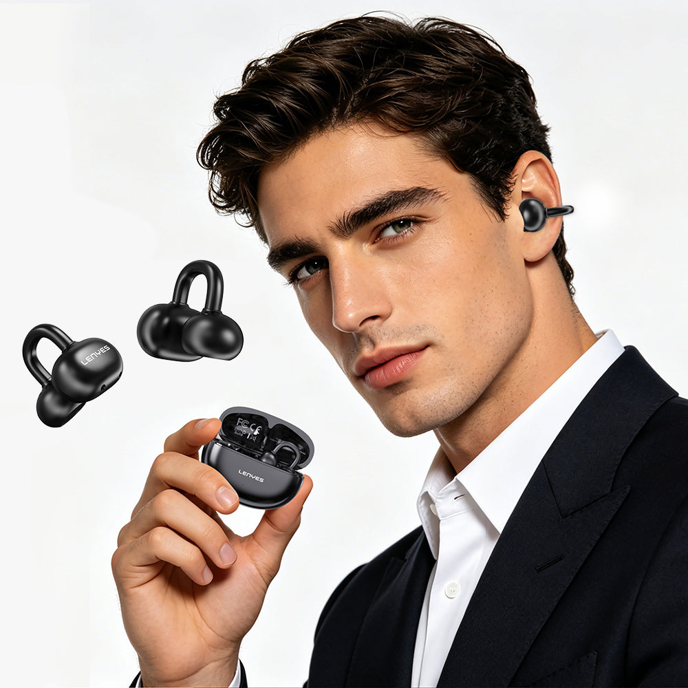 Lenyes Air 208 Hi-Fi Ses Özellikli 13mm Dinamik Sürücülü Bluetooth Kulaklık v6.0 Siyah
