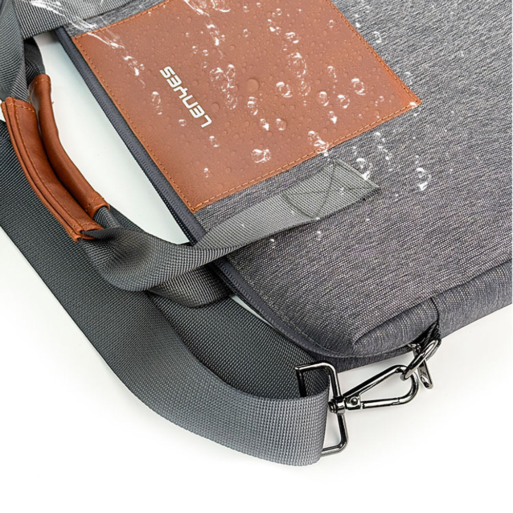Lenyes LB544 Rambler Serisi Polyester Kumaş 15-16 inç Su Geçirmez Laptop Çantası Gri