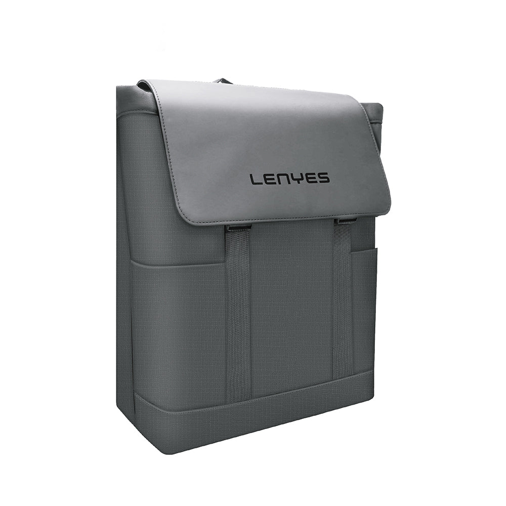 Lenyes LB566 Dreamer Backpack Serisi Su Geçirmez Deri Tasarımlı Omuz Askılı Sırt Çantası Gri