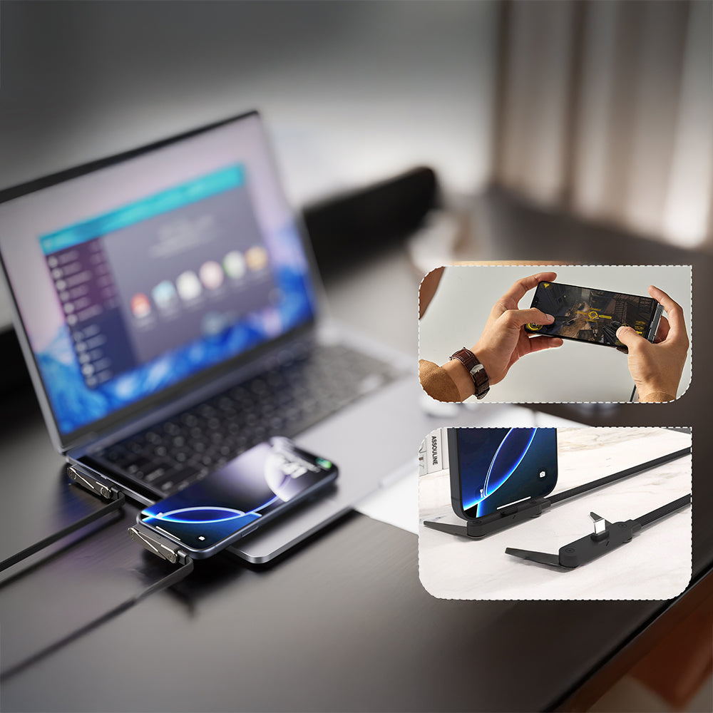 Lenyes LC553 Type-C to Type-C E-MARK Çipli Standlı Data ve Şarj Kablosu 100W 1M Siyah
