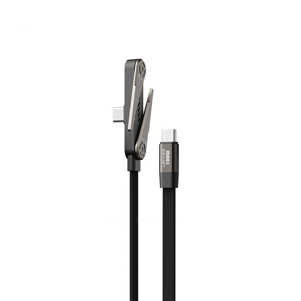 Lenyes LC553 Type-C to Type-C E-MARK Çipli Standlı Data ve Şarj Kablosu 100W 1M Siyah