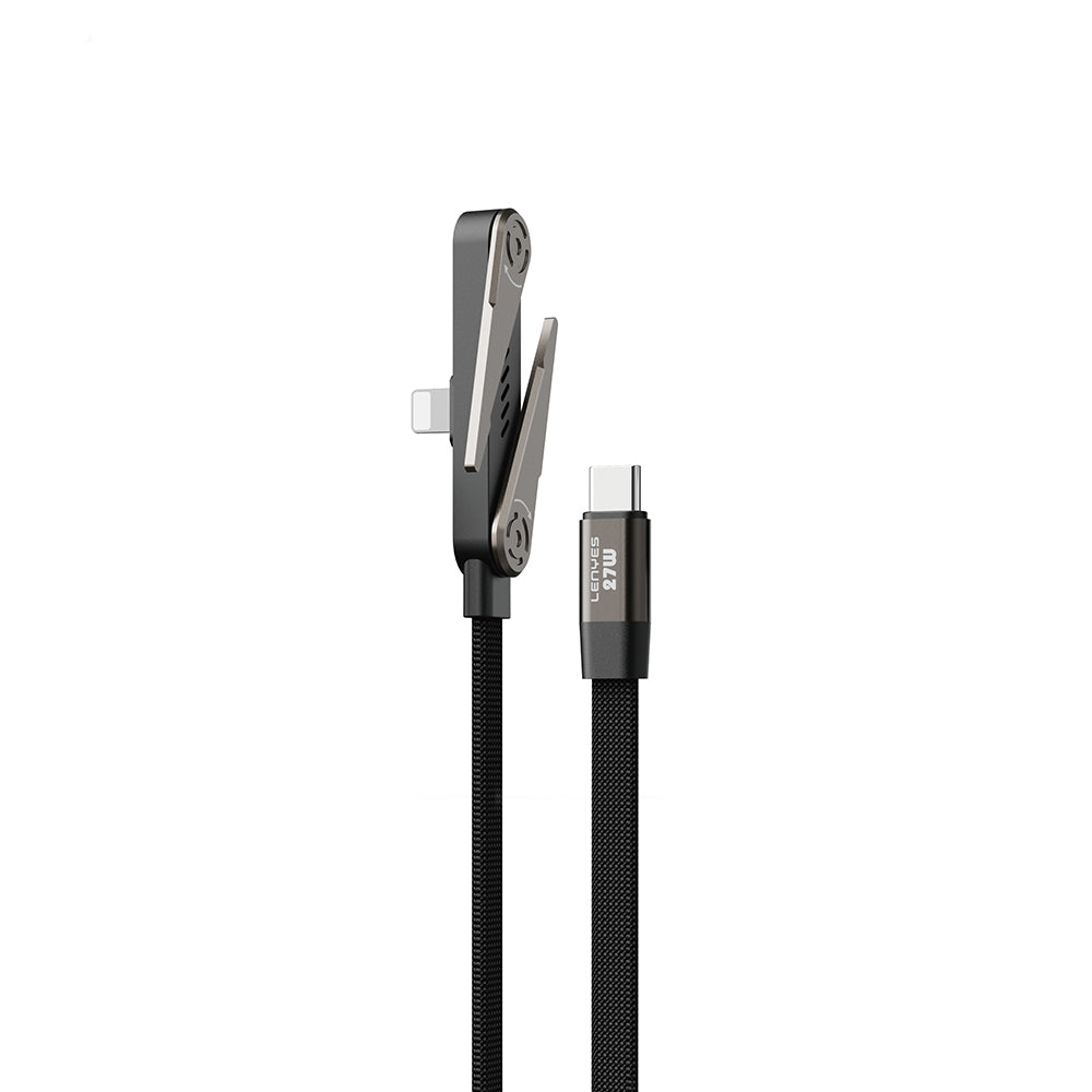 Lenyes LC554 Type-C to Lightning Stand Özellikli Data ve Şarj Kablosu 27W 1M Siyah