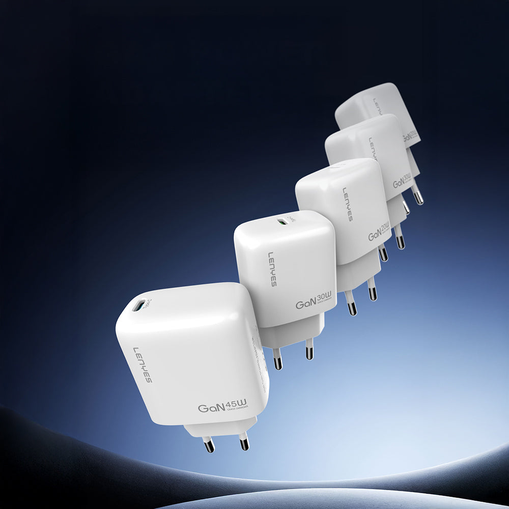 Lenyes LCH93 Type-C ve USB GaN Teknolojili PD Hızlı Şarj Özellikli Şarj Başlığı 30W Beyaz
