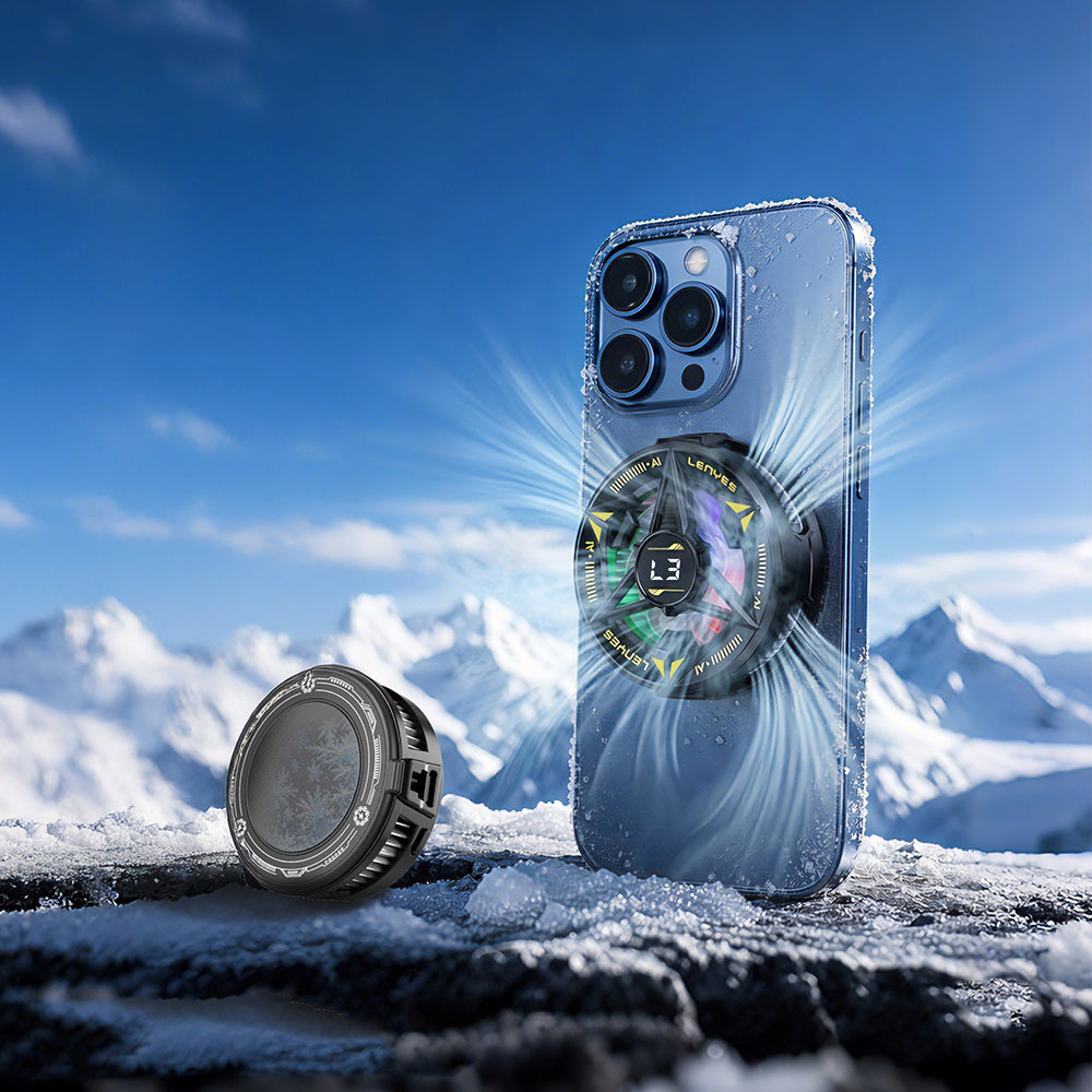 Lenyes LPC204 Yapay Zeka Destekli RGB Işıklı Alüminyum Telefon Soğutucu Fan Siyah