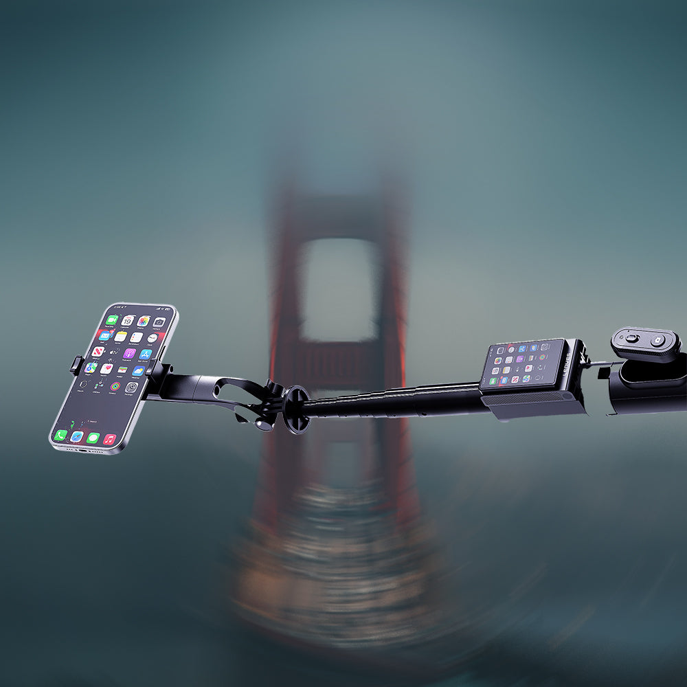Lenyes LPH120 Uzaktan Kumandalı Çok Fonksiyonlu Sabitleyici Ekranlı Tripod ve Selfie Çubuğu Siyah
