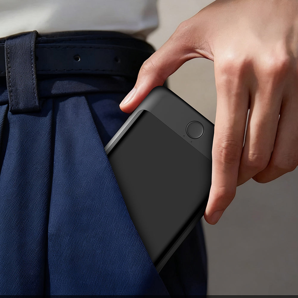 Lenyes PW1008D PD 20W LED Ekranlı Yapay Zeka Destekli Ultra İnce Wireless Powerbank 15W 10.000mAh Siyah