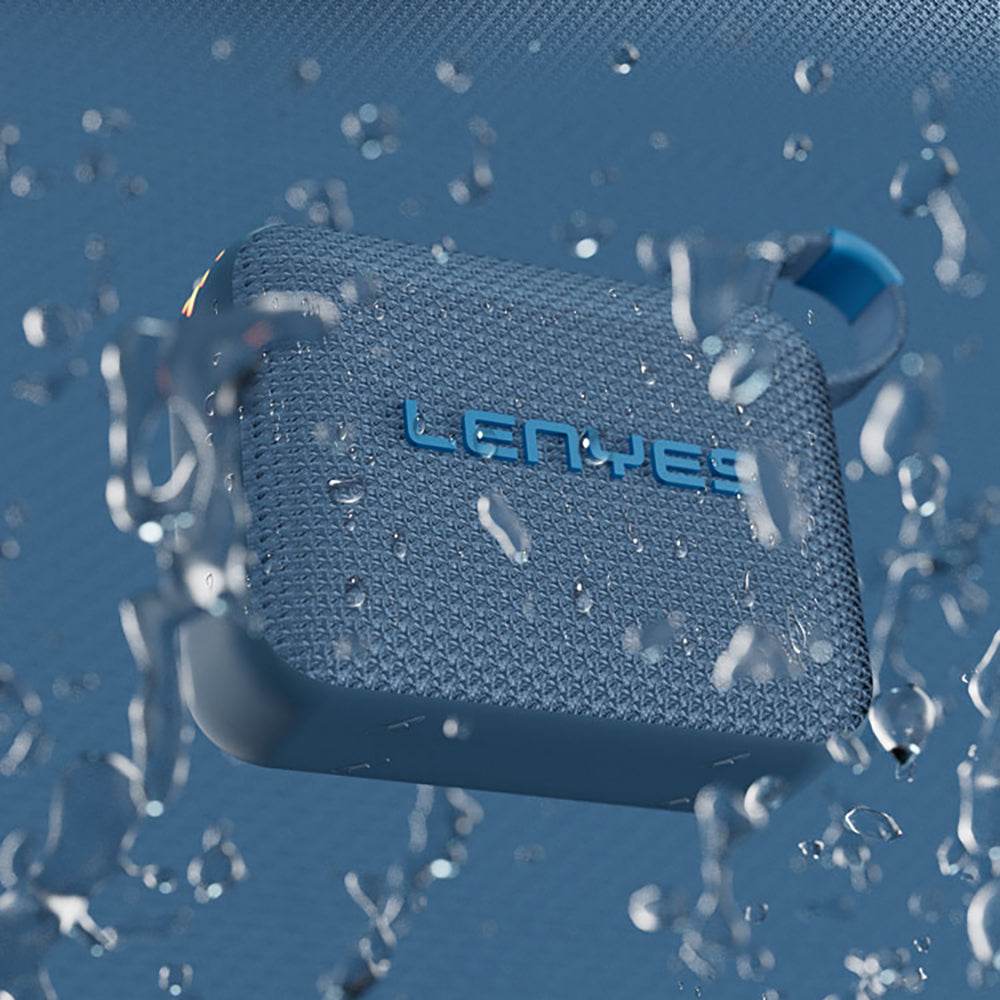 Lenyes S216 Su Geçirmez Özellikli RGB Işıklı Askılı Mini Bluetooth Speaker Hoparlör v5.3 Mavi