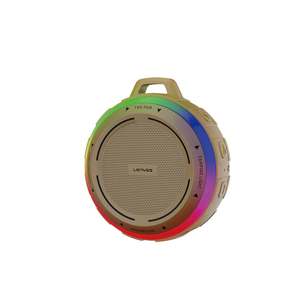 Lenyes S223 RGB Işıklı Askı Aparatlı Mini Bluetooth Speaker Hoparlör v5.3 Sarı