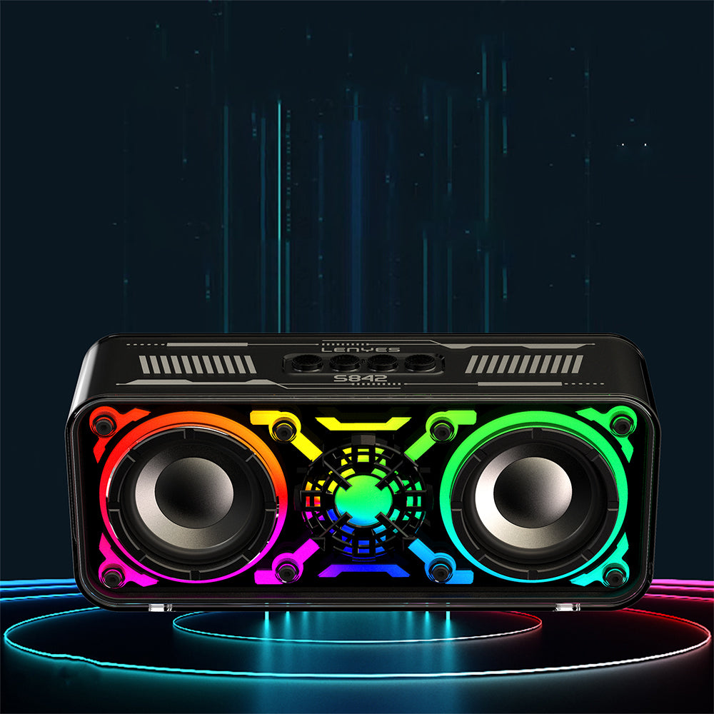 Lenyes S842 RGB Led Işıklı TWS Bluetooth Hoparlör v5.3 18W Siyah