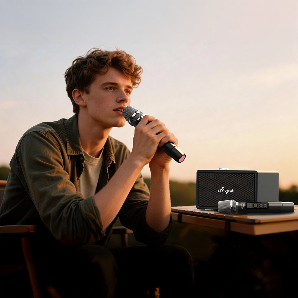 Lenyes S877 Serisi RGB Işıklı Taşınabilir Su Geçirmez Çift Mikrofonlu TWS Bluetooth Hoparlör Speaker v5.3 200W Siyah