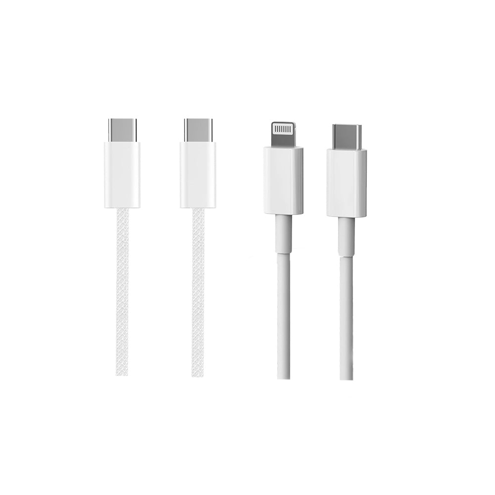 Micflip A01 2’li Type-C to Type-C PD & Type-C to Lightning MFI Sertifikalı Data ve Şarj Kablosu 1.2M Beyaz