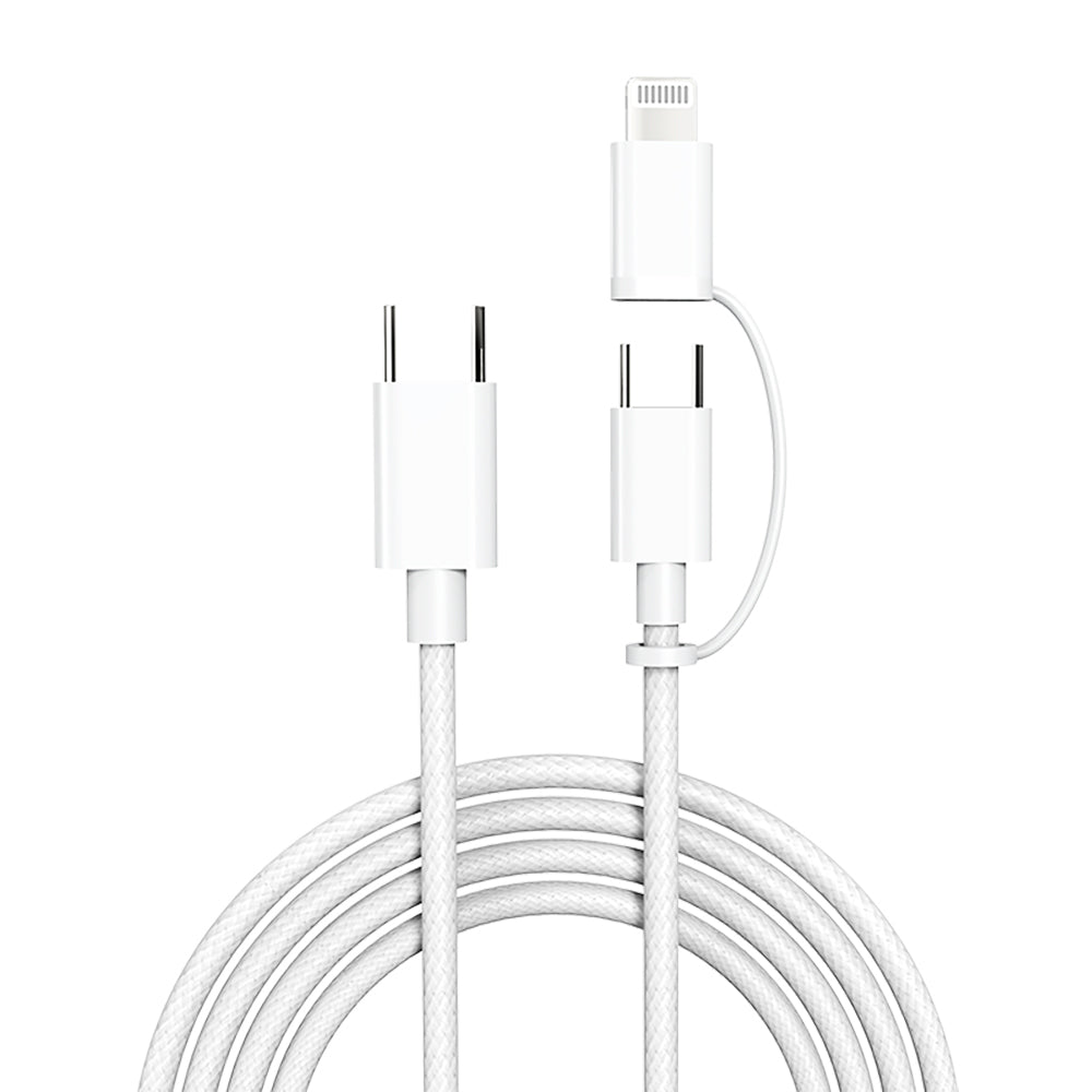 Micflip A22 2in1 PD Type-C to Type-C + Lightning MFI Sertifikalı Data ve Şarj Kablosu 240W 1M Beyaz
