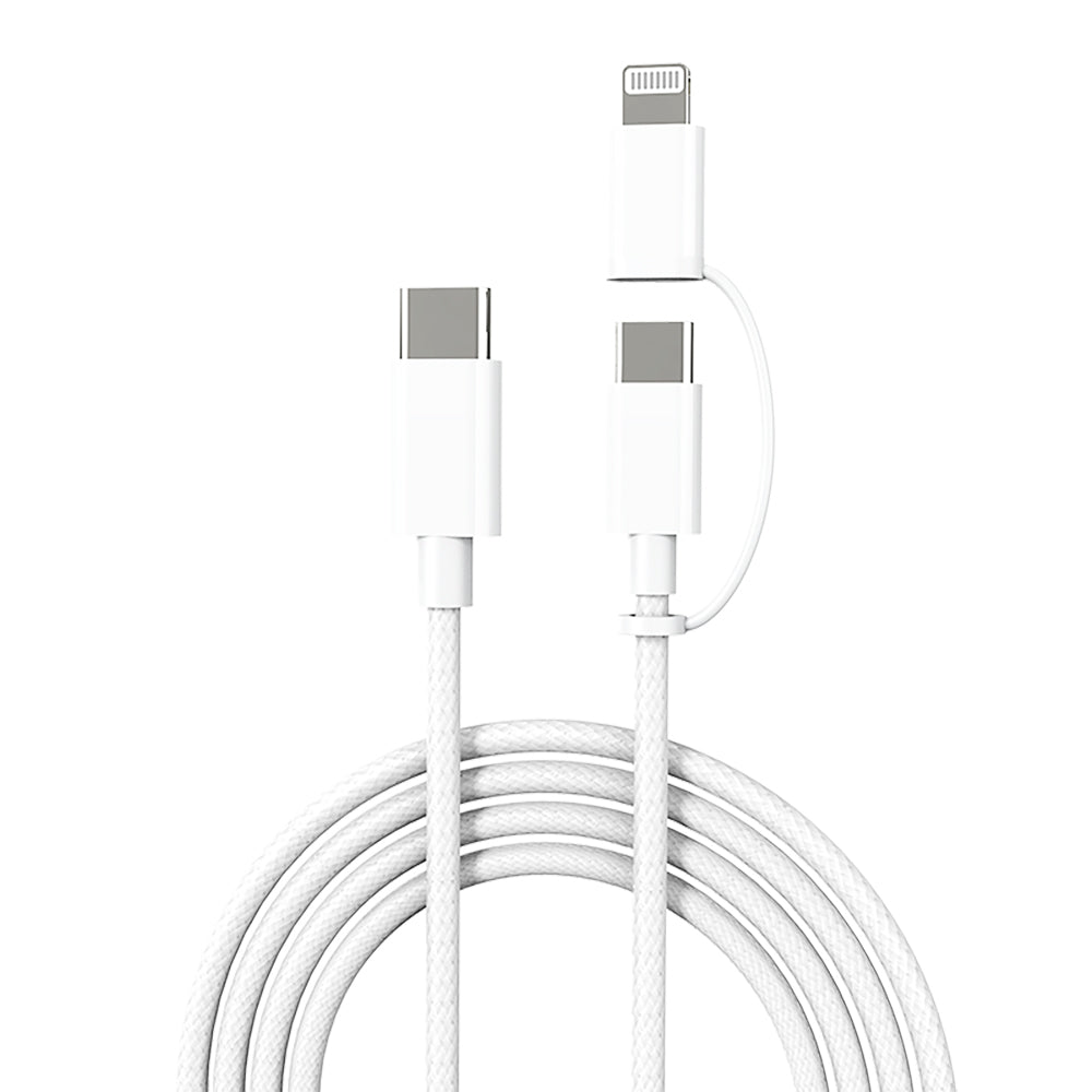 Micflip A22 2in1 PD Type-C to Type-C + Lightning MFI Sertifikalı Data ve Şarj Kablosu 240W 1M Beyaz