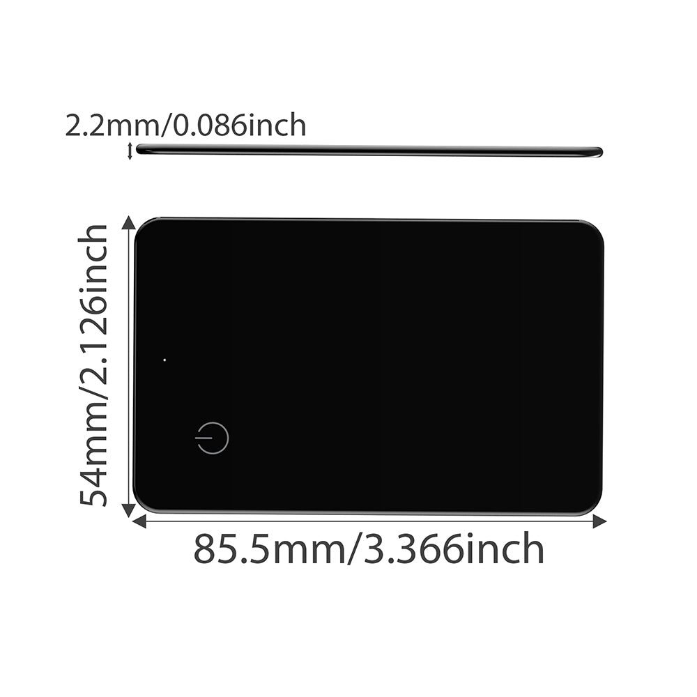 Micflip P045 Suya Dayanıklı iOS ve Android Cihazlar için Wireless Şarj Özellikli Akıllı Takip Kartı Siyah