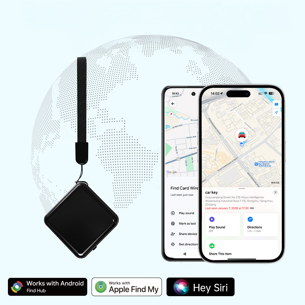 Micflip P25 Suya Dayanıklı iOS ve Android Cihazlar için Type-C Şarj Portlu Akıllı Takip Cihazı Siyah