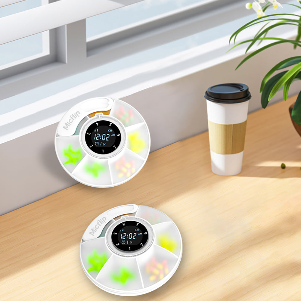 Micflip S03 Alarm ve Takip Özellikli Akıllı İlaç Kutusu Beyaz