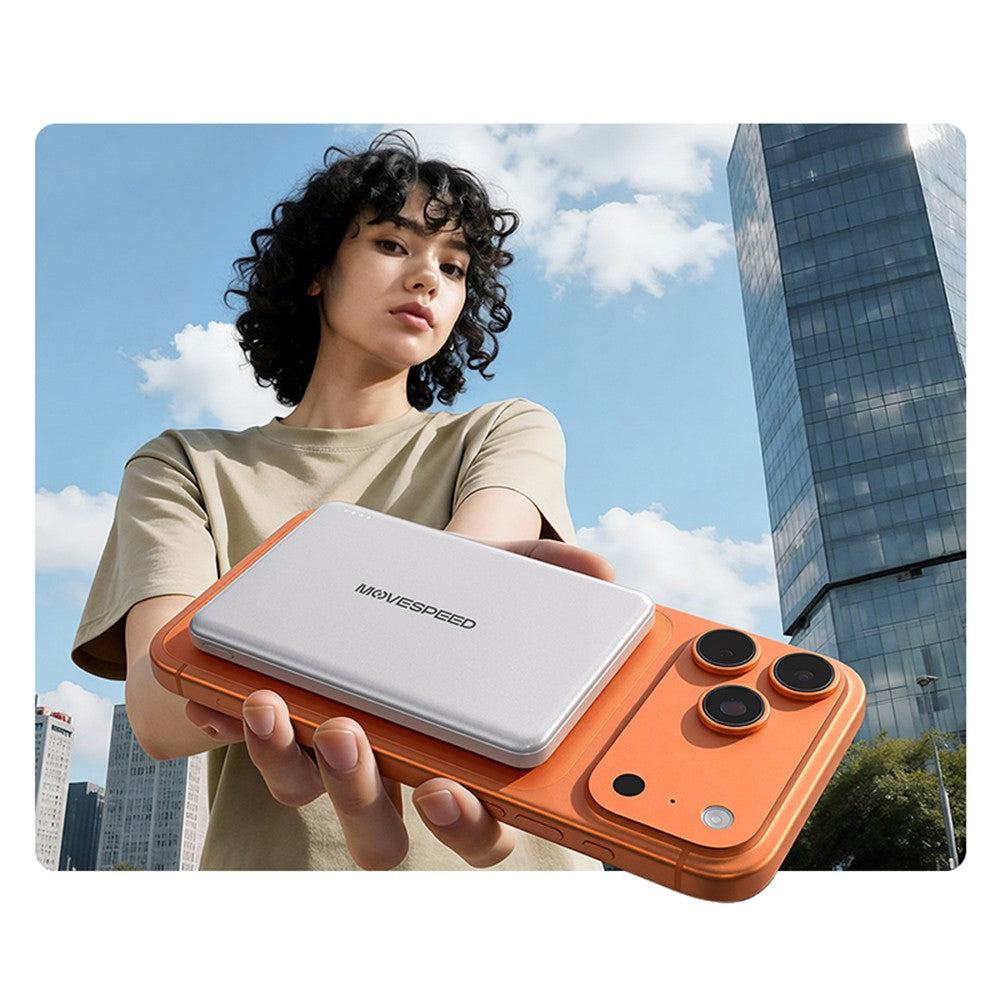 Movespeed MSP07 Ultra İnce Wireless M-safe Powerbank 18W 5000mAh Beyaz