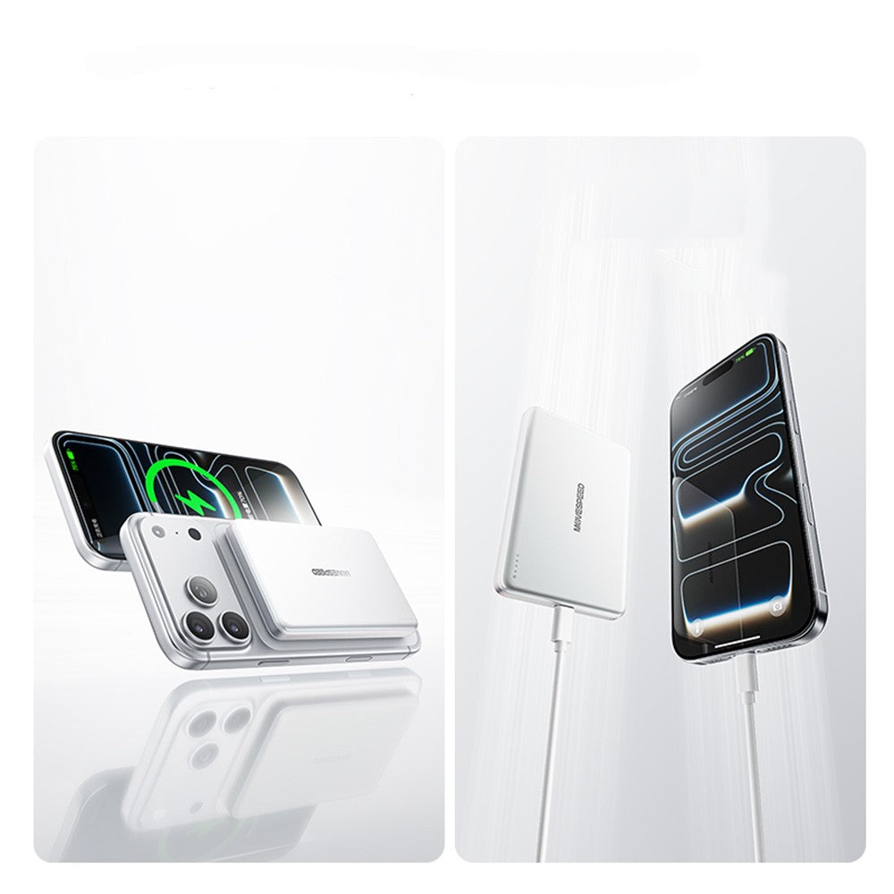 Movespeed MSP07 Ultra İnce Wireless M-safe Powerbank 18W 5000mAh Beyaz