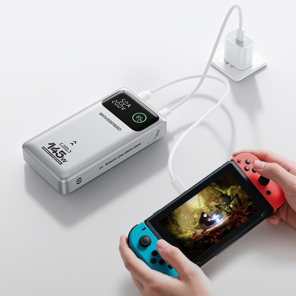 Movespeed YSPBM25 Pro Hızlı Şarj Özellikli Dijital LED Göstergeli Powerbank PD 145W 25.000mAh Gri