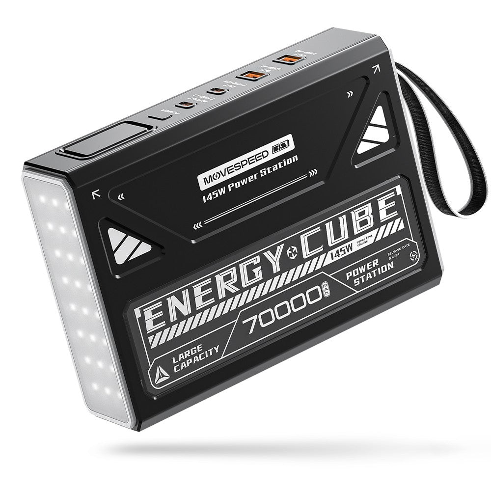 Movespeed YSPBZ70 Pro Max Hızlı Şarj Özellikli Dijital LED Göstergeli Powerbank 145W 70.000mAh Siyah