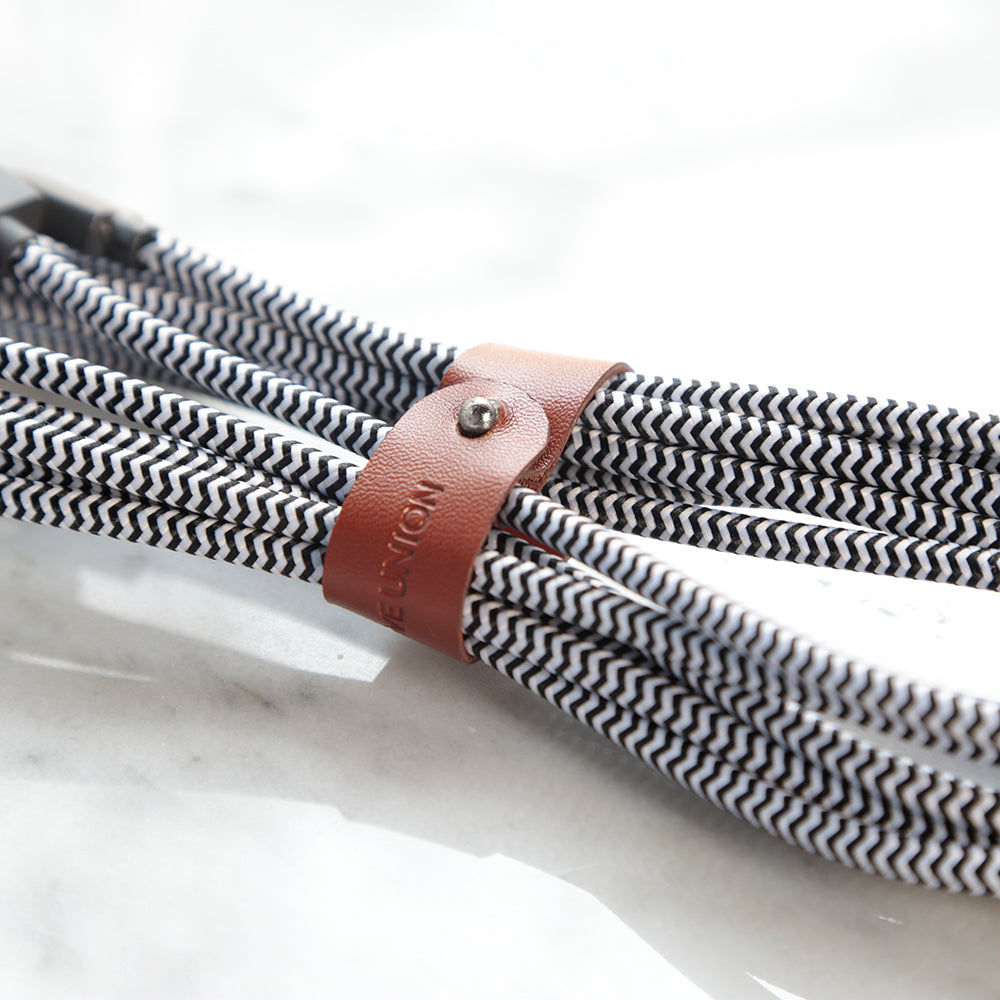 Native Union Belt Serisi USB-A to Lightning Şarj Kablosu 3M Siyah-Beyaz