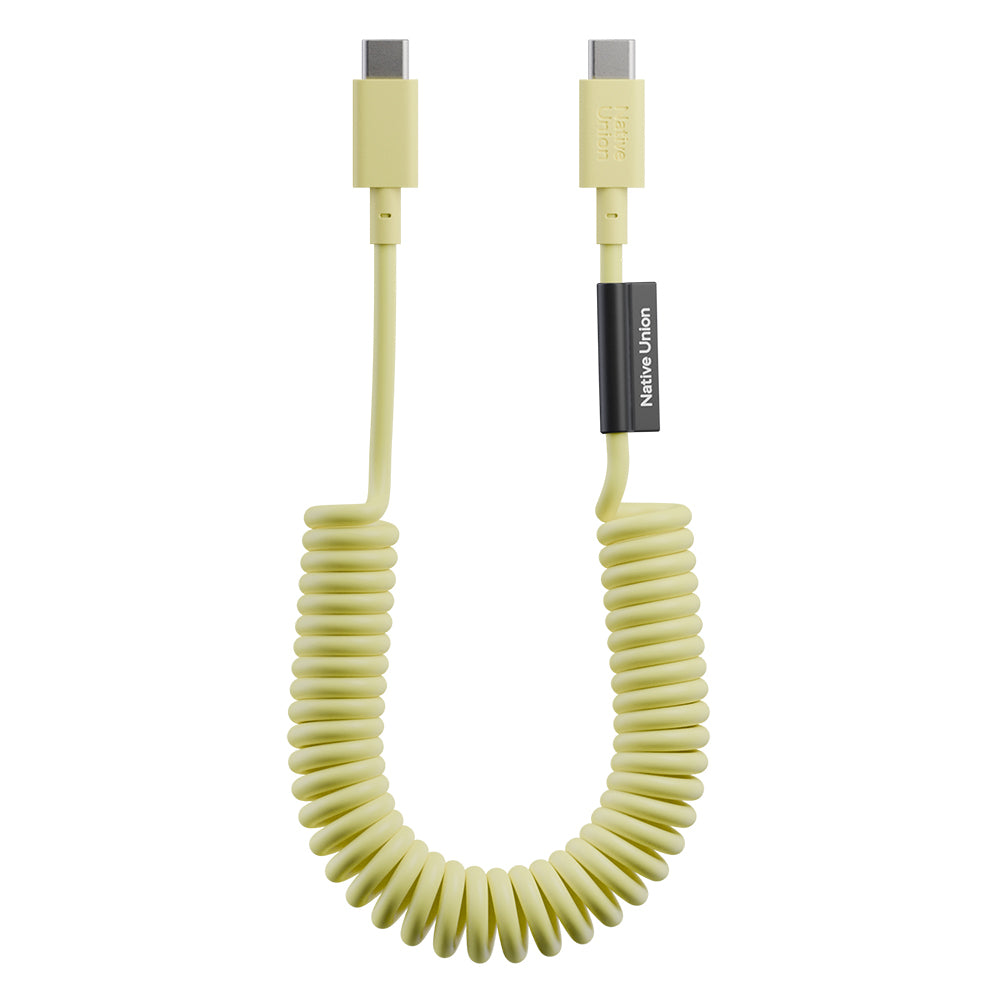 Native Union POP Serisi Type-C to Type-C Spiralli Şarj Kablosu 60W 1.2M Sarı