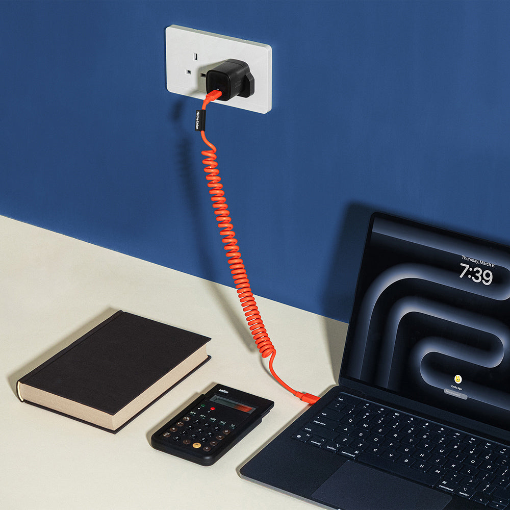 Native Union POP Serisi Type-C to Type-C Spiralli Şarj Kablosu 60W 2.4M Kırmızı