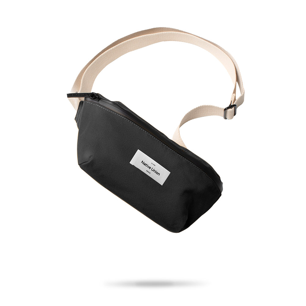 Native Union W.F.A Serisi Crossbody YKK Fermuarlı Çok Amaçlı Su Geçirmez Çapraz Vücut Çantası Siyah