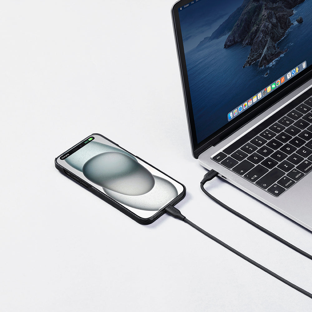 Pitaka Flex Braided Örgülü Tasarımlı Type-C to Type-C PD Data ve Şarj Kablosu 60W 1.2M Beyaz