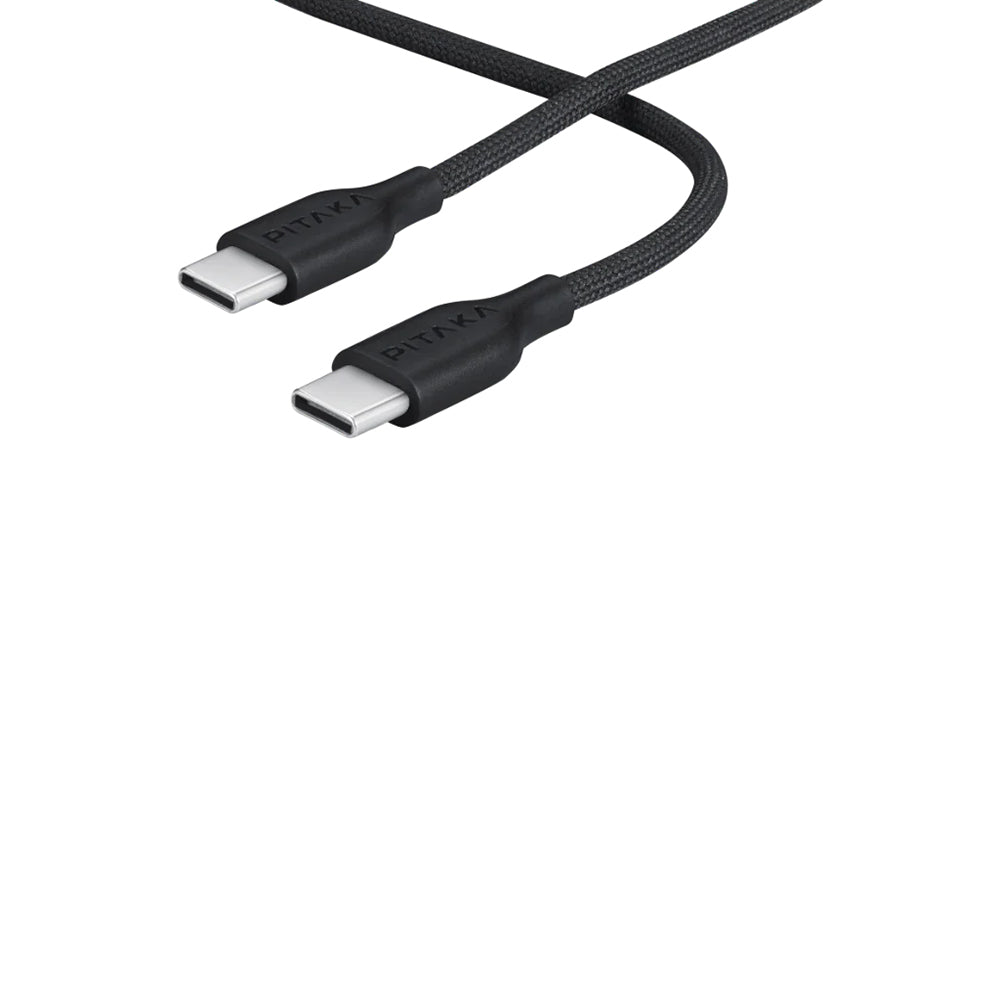 Pitaka Flex Braided Örgülü Tasarımlı Type-C to Type-C PD Data ve Şarj Kablosu 60W 1.2M Siyah