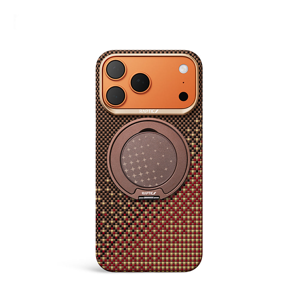 Raptic FreeFlow Serenity Serisi 360 Derece Dönebilen Magnetik Ring Stand Telefon Tutucu Kahverengi