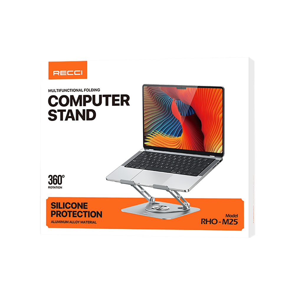 Recci RHO-M25 360 Derece Dönebilen Katlanabilir Laptop Standı Gri