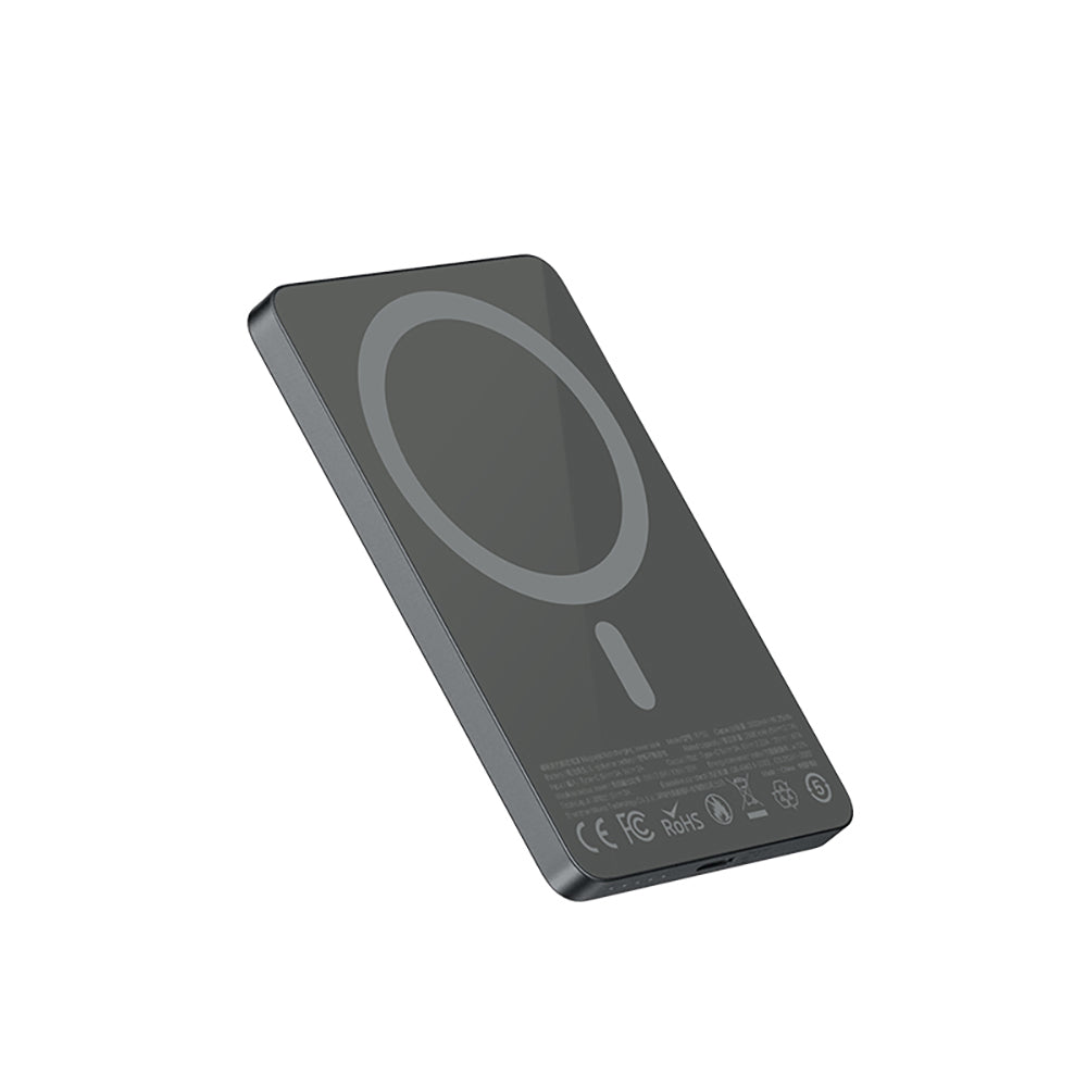 Recci RP33 PD 20W Ultra İnce Led Göstergeli Hızlı Şarj Özellikli Wireless Powerbank 5000mAh Gri