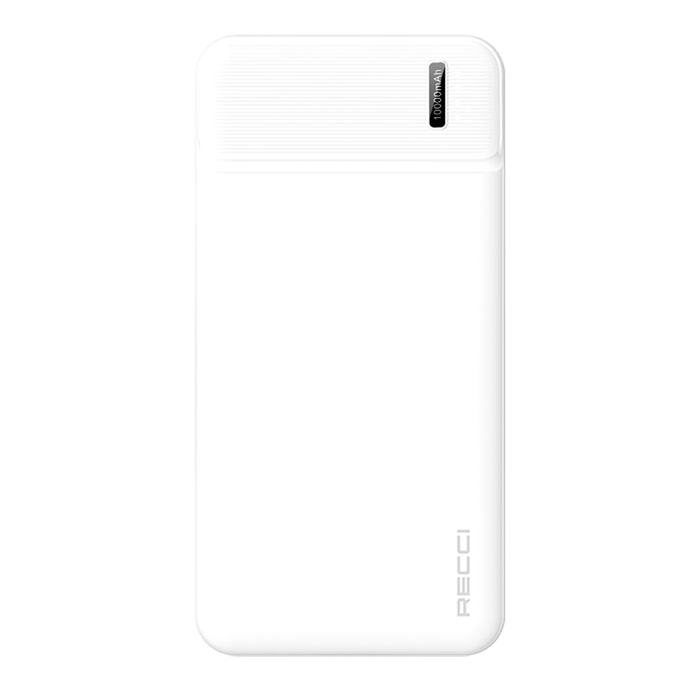 Recci RPB-N16C Ultra İnce Hızlı Şarj Özellikli Led Işık Göstergeli Powerbank 10000mAh Siyah
