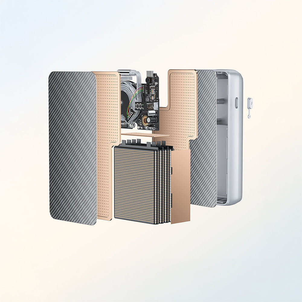 Recci RPB-P58 PD Hızlı Şarj Özellikli Type-C Kablolu Powerbank 22.5W 10.000mAh Gri