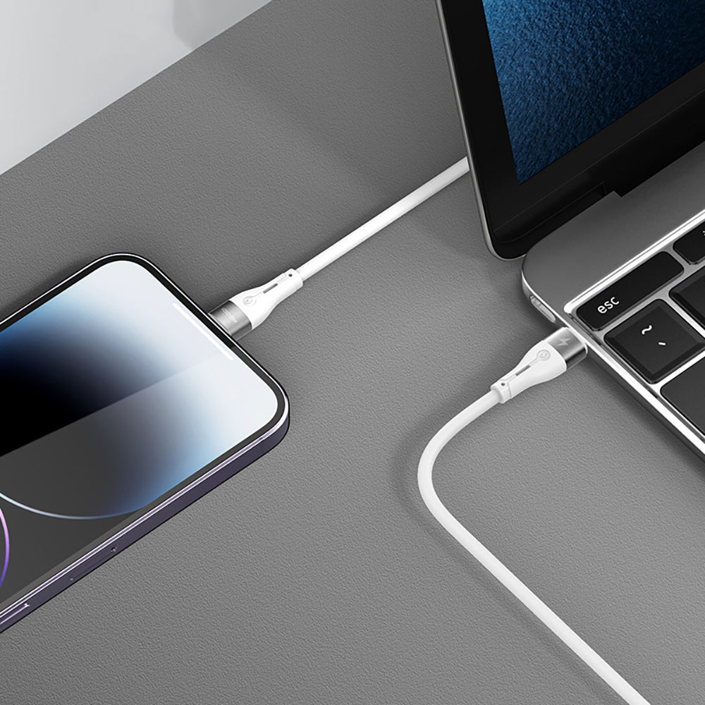 Recci RS11CL Type-C to Lightning PD Hızlı Şarj Özellikli Data ve Şarj Kablosu 20W 1M Beyaz