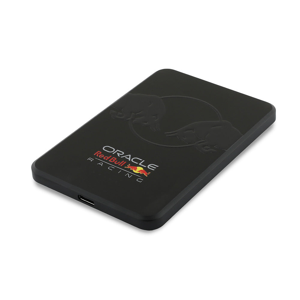 Redbull Orijinal Lisanslı M-safe Şarj Özellikli Dijital LED Göstergeli Çift Boğa Baskılı Powerbank 5000mAh 15W Siyah