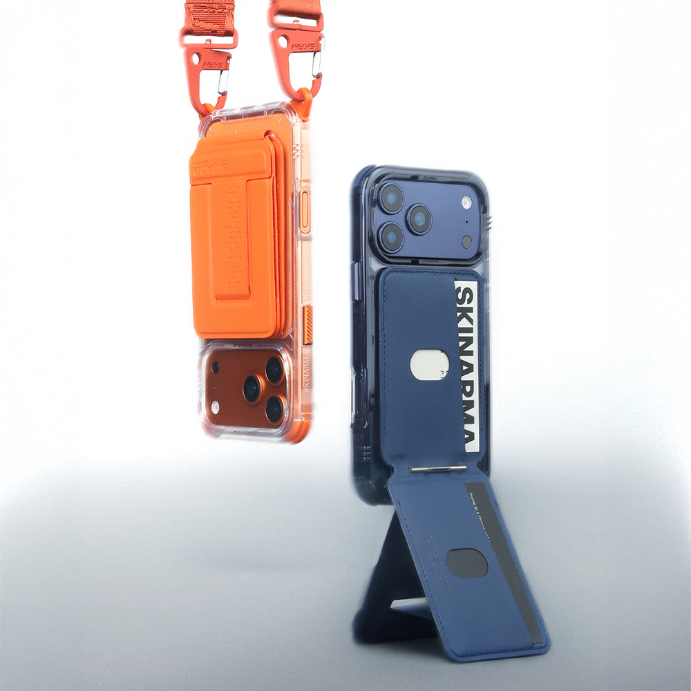 Skinarma Axis Serisi Foldable Stand Özellikli Deri Tasarımlı Kartlık Haki