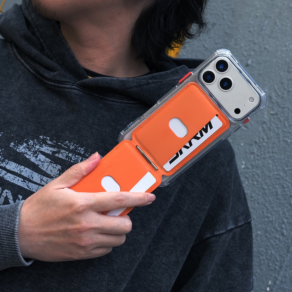 Skinarma Axis Serisi Foldable Stand Özellikli Deri Tasarımlı Kartlık Haki