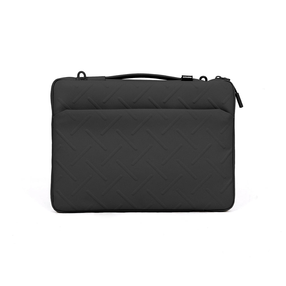 Skinarma Juno 14 inç Uyumlu Cross-Hatch Desenli Naylon Çapraz Vücut Laptop Çantası Siyah