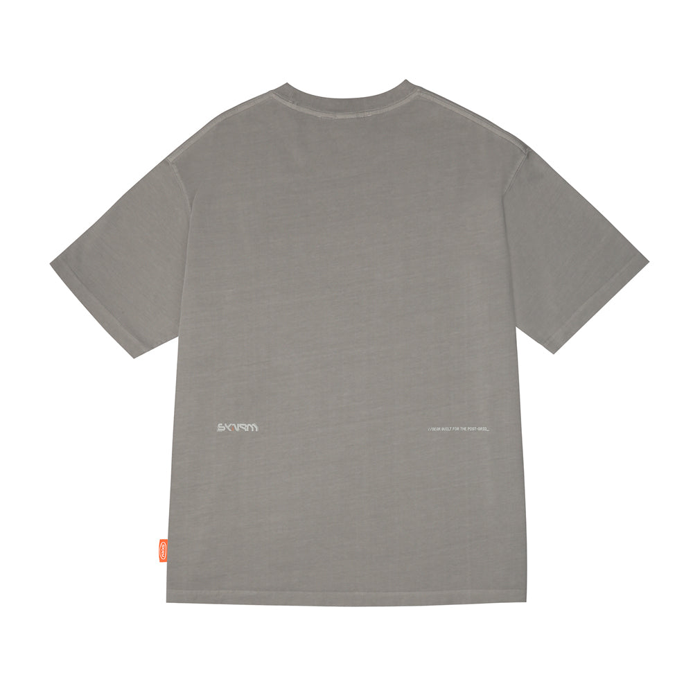 Skinarma Sonar Kısa Kollu Oversize Unisex Bisiklet Yaka Açık Gri Tişört Large