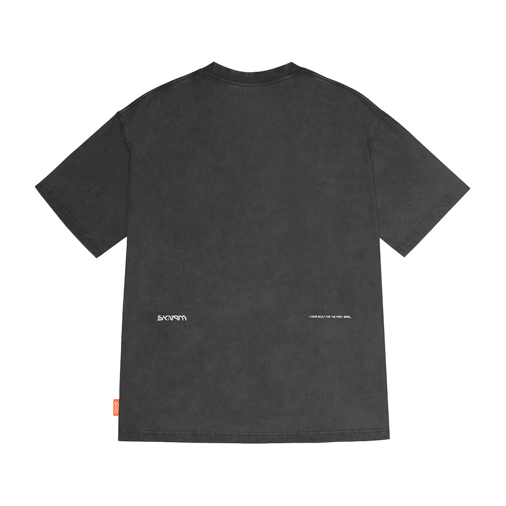 Skinarma Sonar Kısa Kollu Oversize Unisex Bisiklet Yaka Gri Tişört X Large